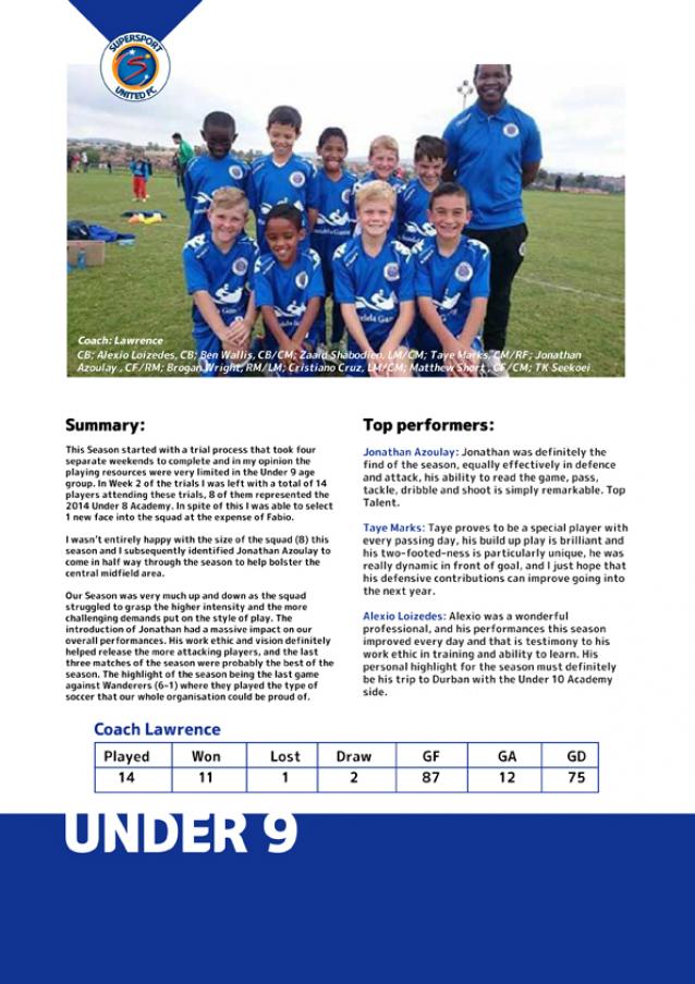 SSUSS Junior Academy Under 9